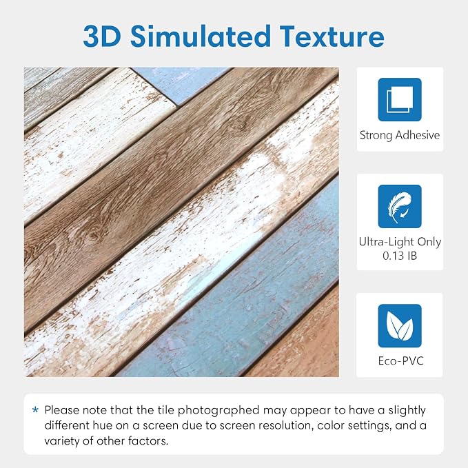 COMSTICKC 3D Peel and Stick Faux Wood Wall Sticker, 10 Pcs 11.8" x 11.8" | Not Real Wood, Lightweight Thin PVC Decorative Wall Panels Designed for DIY Interior Farmhouse Wall Makeover, Cover 9.7 sq ft - Image 4