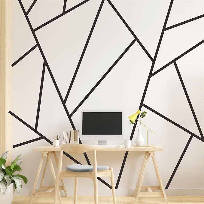 Striped Wall Decals Geometric Line Wall Stickers Black Decal Peel and Stick | Modern striped wall decor, minimalist line art wallpaper, removable vinyl art mural, self adhesive, for living room bedroom - Image 3