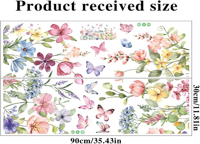 Arawat Flower Wall Murals Peel Plant Wall Stickers Room Wall Decals Decor for Bedroom Wall Stickers for Living Room Wall Decor Stickers & Murals 3D DIY Wall Art as Decorations A - Image 5