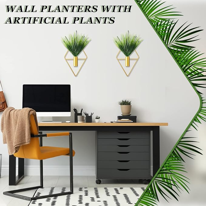 Canlierr 4 Pcs Wall Decor Hanging Planters, Aquatic Plant, Gold - Image 5