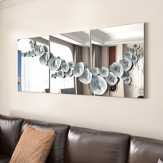 Silver Mirror Sticker for Wall Mirror Wallpaper Peel and Stick Countertops Self Adhesive Mirror Contact Paper Flexible Glossy Wall Sticker Mirror for DIY Craft Dresser Appliance 11.8"x78" - Image 9
