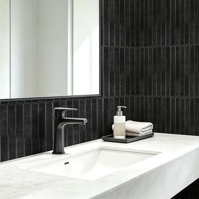 WOWSTAR 10-Sheet Thickened Black Peel and Stick Backsplash for Kitchen, Back Splashes Stick on Tile, Waterproof Wall Tiles - Image 9