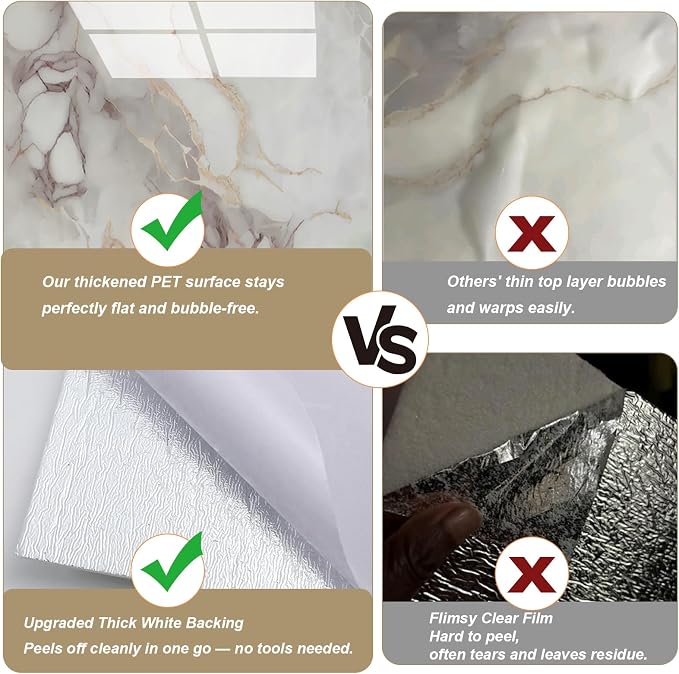 10pcs Peel and Stick Shower Tile Waterproof Marble Tiles Wall Panels | 11.8"X11.8" Self-Adhesive Backsplash for Home Bathroom Kitchen Showers (Not Real Tile) - Image 6