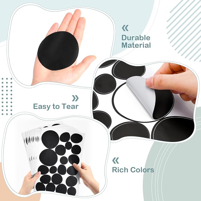TaoBary 15 Sheet 300 Pcs Irregular Polka Dot Boho Wall Decals,Black | Removable Modern Vinyl Boho Wall Stickers Terrazzo Pattern for Playroom Bedroom - Image 3