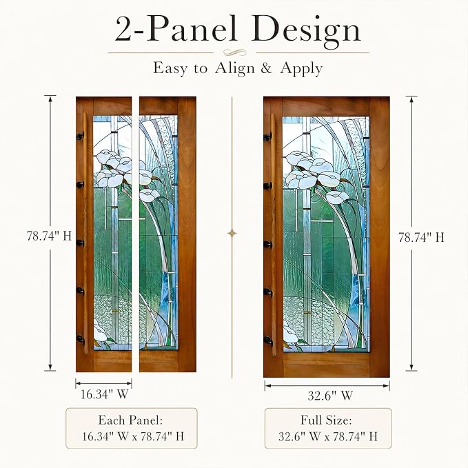 Door Stickers Peel Stick Murals-Wall Covers Decorative Decal Floral Glass | 30.3"W x 78.7"H, 3D Blue Peacock Wallpaper，Waterproof Removable Opaque Vinyl Self Adhesive Fake Door Decor for Home Office - Image 3