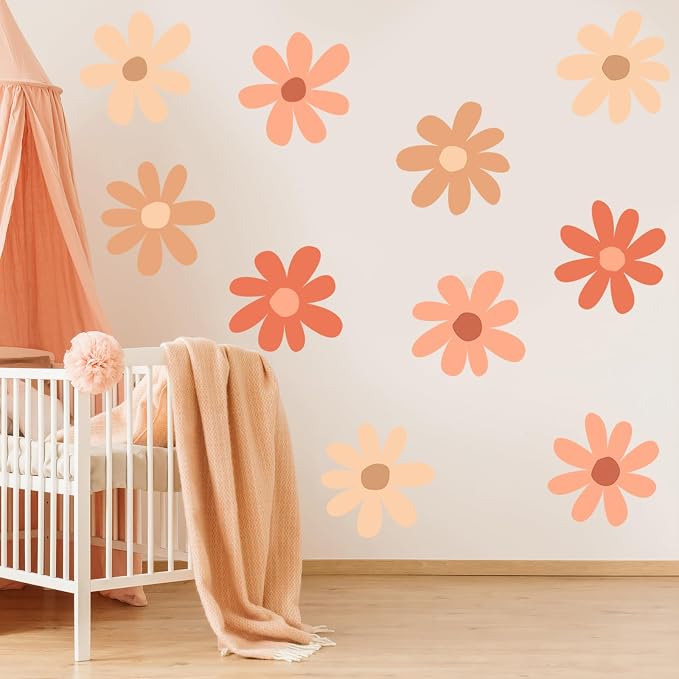 TaoBary 12 Sheet Large Daisy Wall Sticker Decal for Room Decor Flower Decal | Big Flower Wall Sticker, Floral Decal, Daisy Bedroom Room Decor, Removable Peel and Stick, Nursery Home Wall Decor - Image 6
