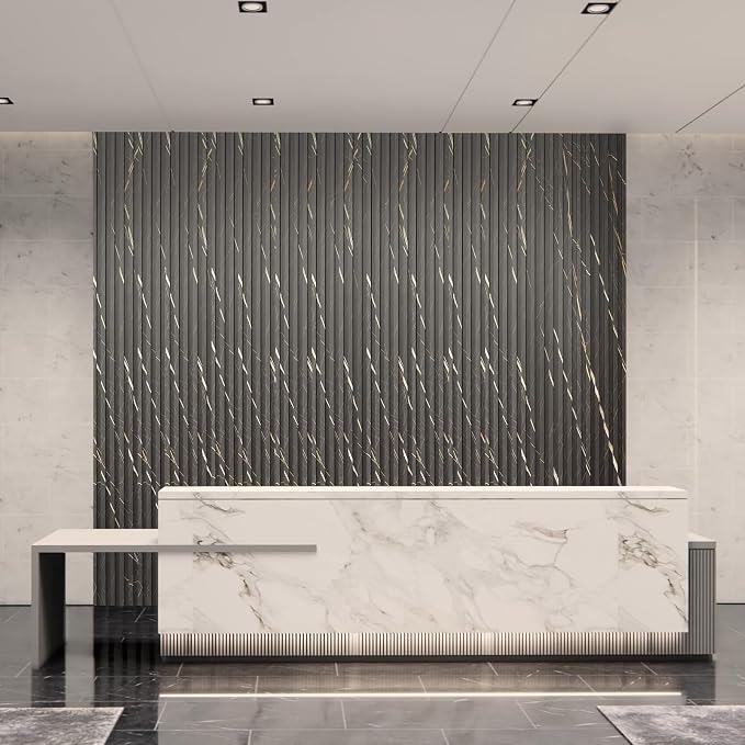 Art3d 96 x 6 in WPC Slat Wall Paneling for Interior Decor, 8-Pack, Granite | Fluted Design, Durable, Moisture Resistant, Cleanable, Easy to Install, Eco-Friendly, for Living Room, Bedroom or Office - Image 4