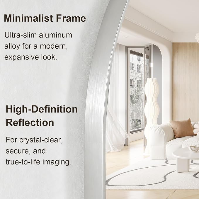 Arched Wall Mirror for Bathroom, 30"x40" Arched Mirror Wall Mounted Mirror with Metal Frame, Silver Vanity Mirror Decor for Mantle, Bedroom, Entryway, Living Room - Image 6