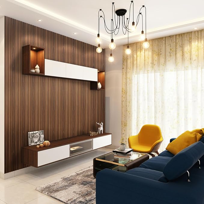 Art3d 96 x 6 Inch WPC 3D Wood Textured Slat Wall Panels, 8-Pack, Teak | Stylish Slat Design, Waterproof, Weather Resistant, Eco-Friendly, Long-Lasting, Easy to DIY, Ideal for Interior Wall, Bedroom - Image 7
