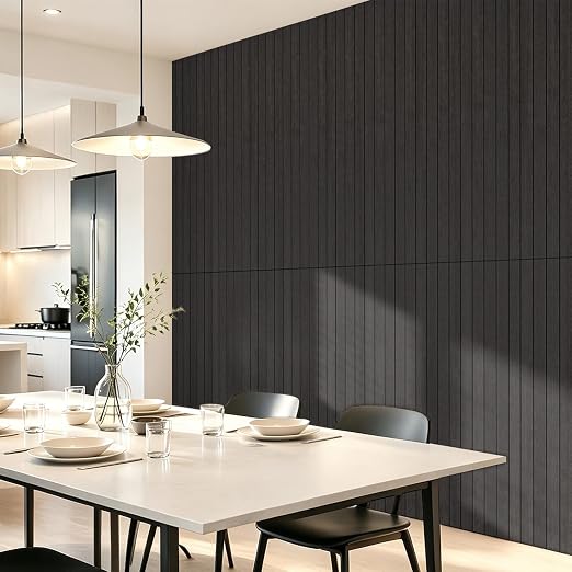 Art3dwallpanels 6-Pack Peel and Stick Wood Panels for Wall PVC, Black Wood | Self-Adhesive Slat Wall Panels, PVC Thick, 48 x 16 in, 3D Wood Grain Wallpaper, for Walls and Ceilings, Packed in Long Boxes - Image 8