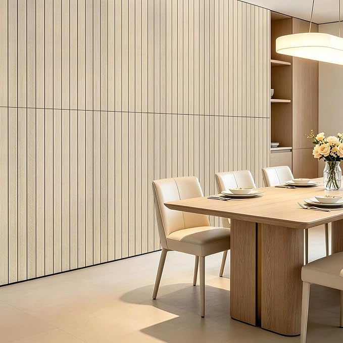 AMZDEPOT 6 Pack Peel and Stick Wood Panels for Wall, Herringbone Oak | Self-Adhesive Slat Wall Panels, PVC Thick, 3D Wood Grain Wallpaper, for Walls and Ceilings, 48"x15.75", Packed in Long Boxes - Image 9
