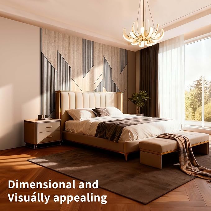 8-Pack Teak Wood Grain 3D Wall Panels with Adhesive, Peel and Stick PVC Wall Tiles for Accent Wall, Covers 82.15 Sq Ft for Luxury Living Room & Bedroom Decor - Image 5