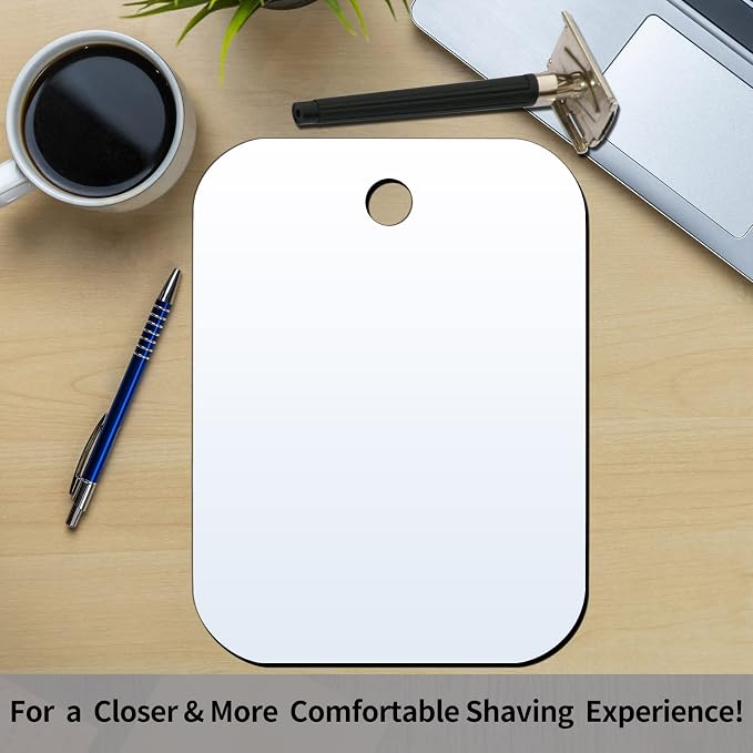 Shower Mirror Fogless for Shaving, Larger 10.7 x 8 inches Small Mirror for Wall Camping, Frameless Portable Hanging Travel Mirrors, Unbreakable Handheld Locker, Makeup Plastic, Shave Mirrors, Bathroom - Image 5