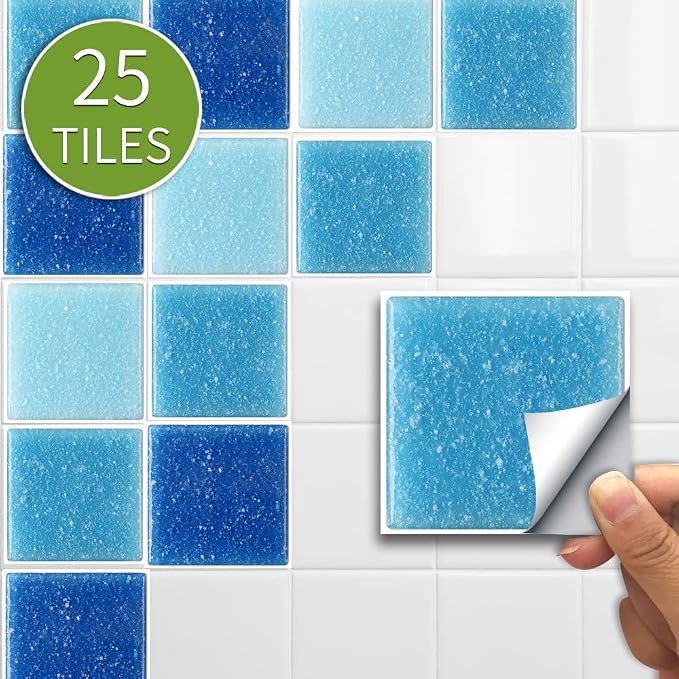 Alwayspon 25 Pcs Self-Adhesive Decal for Home Decor, Peel and Stick Wall Tile Sticker, Water-Proof Backsplash for Kitchen Bathroom, 6x6inch - Image 2