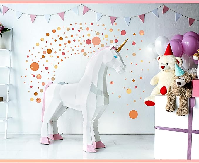 Zonon 264 Pcs Polka Dot Wall Decals Peel and Stick, Classic, Retro Color | Removable Vinyl Dots for Nursery Bedroom Playroom, Colorful Retro Design, Classroom Decor, Easy Application for Kids Spaces - Image 4