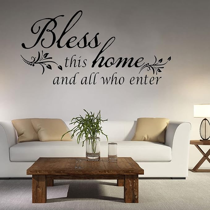 Wall Stickers, Family Letter Quote Water-Proof Home Decor Wall Sticker, Removable Vinyl Decal Art Mural for Living Room Bedroom - Bless This Home by SUPANT