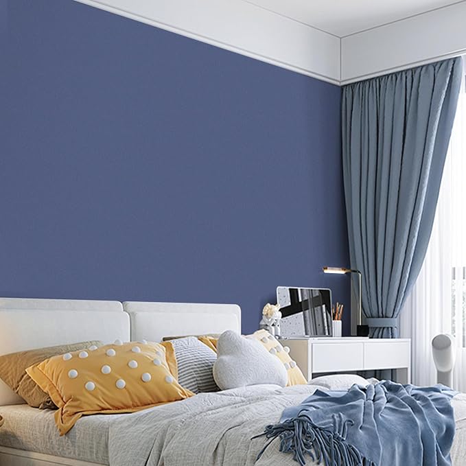 Blue Peel and Stick Wallpaper Blue Contact Paper for Cabinets and Drawers | 15.7" x 590.5" Self Adhesive Removable Vinyl Film WallPaper for Bedroom Decorative Table and Wall Reform - Image 2