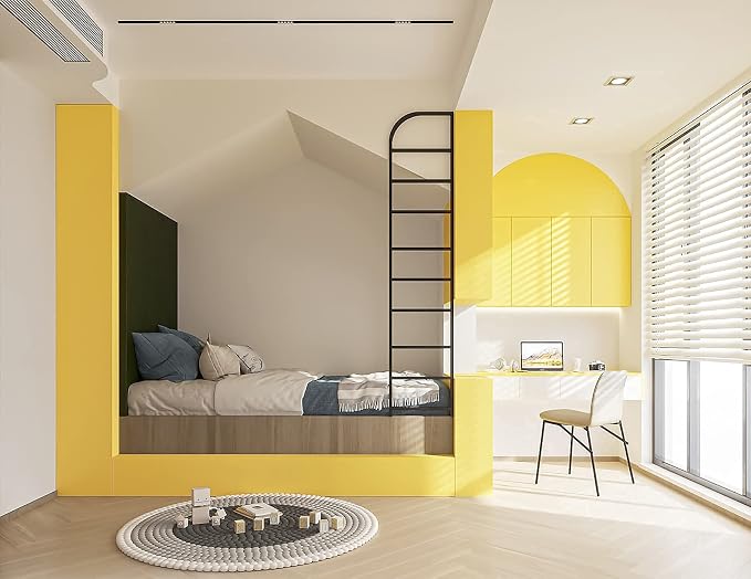 Dimoon 78.7''x17.7'' Yellow Peel and Stick Wallpaper Contact Paper Modern Self Adhesive Wall Paper Removable Renter Friendly Textured Solid Color Shelf Cabinet Vinyl Roll (78.7''x17.7'',Yellow) - Image 4