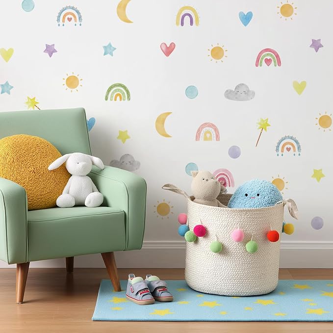 Boho Wall Stickers Kids Room Decor Girls Nursery Removable Wall Decals Bedroom Vinyl Murals DIY Cute Decorations 6 Sheets - Image 2