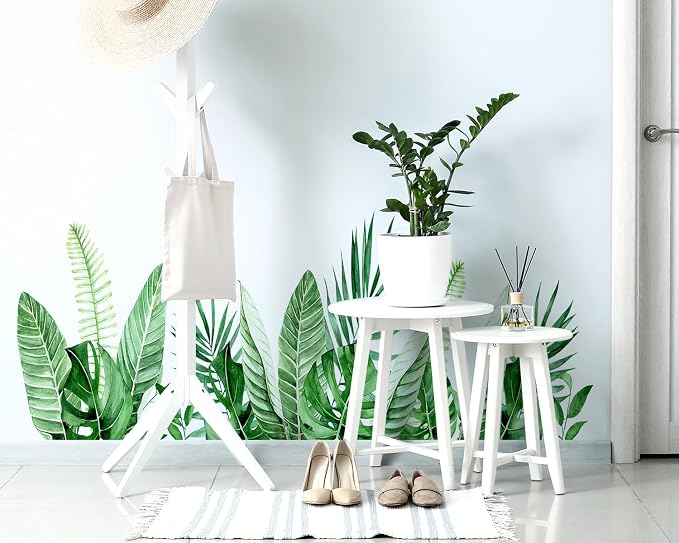 Hanging Plants Leaves Wall Decals Peel and Stick, Large Floral Flowers Wall Stickers, Removable Vine Home Decor Art for Bedroom Living Room Classroom Office - Image 9