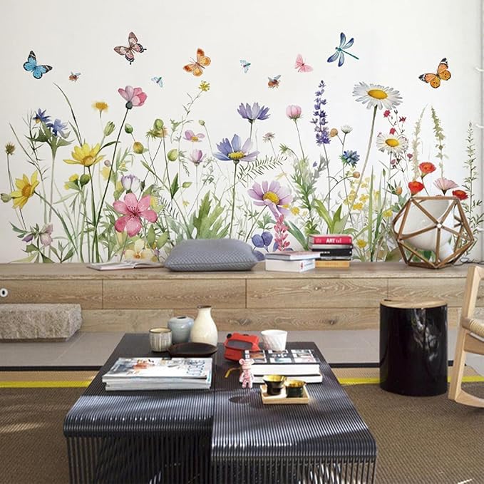 Arawat Flower Wall Murals Peel Plant Wall Stickers Room Wall Decals Decor for Bedroom Wall Stickers for Living Room Wall Decor Stickers & Murals 3D Wall Art as Decorations - Image 6