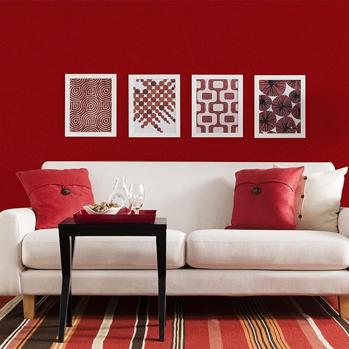 Red Peel and Stick Self Adhesive Wallpaper Countertop Contact Paper | Removable Embossed Silk Waterproof Bathroom Wallpaper 15.7" X 118" Kitchen Vinyl Wrap for Cabinet Shelf Liner Paper - Image 4