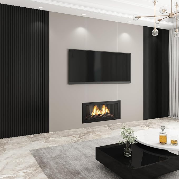 Slat Wall Panel 8-Pack, 118’’x6.1’’, Black | WPC Wall Panel for Interior Wall Decor, TV Background, Kitchen, Bedroom - Image 5