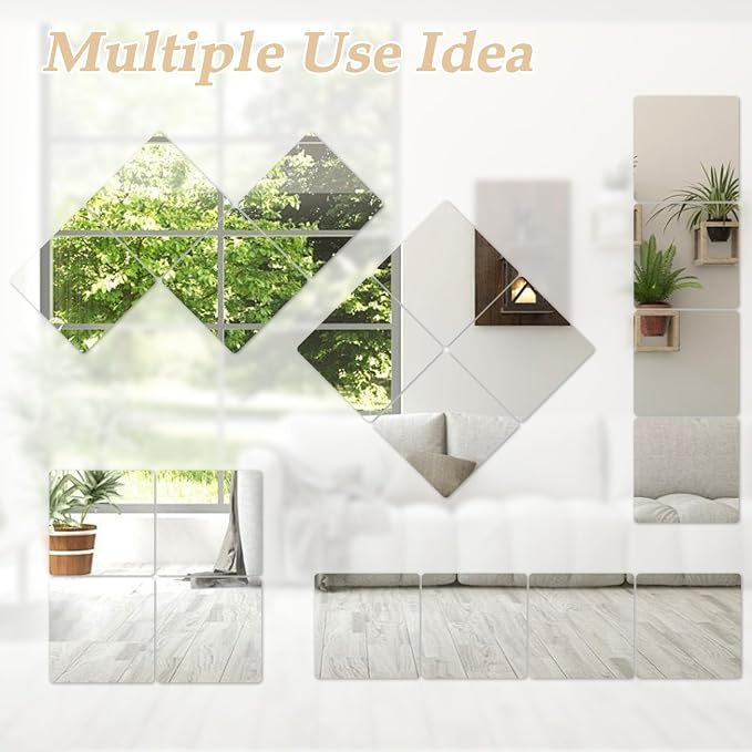 Abyssaly 10 Pack Acrylic Mirror Tiles, Peel and Stick Mirrors for Wall - Image 4