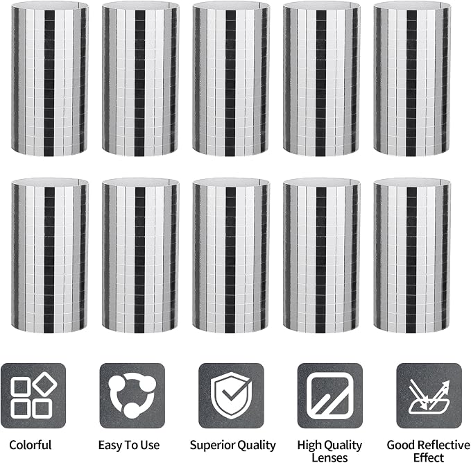 Vehipa 4500 PCS 10 x 10 mm Self-Adhesive Disco Tiles Silver - Image 5