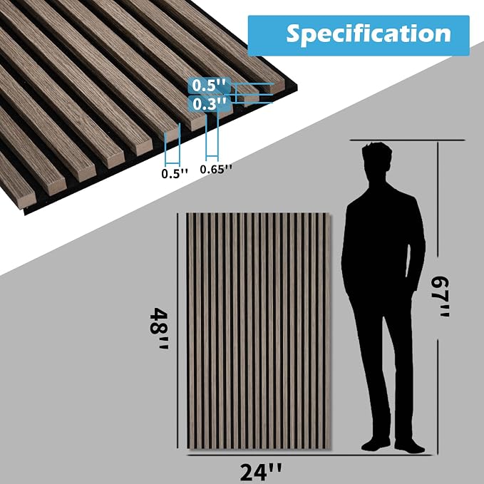 Art3d 48 x 24 in 3D Fluted Soundproof Wood Slat Wall Panel, 2-Pack, Walnut | Reduce Noise, Durable, Sustainable, Moisture Resistant, Easy Mounting, Low Maintenance, Long Lasting, Home Decor, Office Use - Image 6