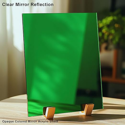 8x8 Inches Green Mirror Acrylic Sheet – 2 Pcs Reflective Acrylic Panel for DIY Crafts, Home Décor & More (20x20 cm) - Image 3