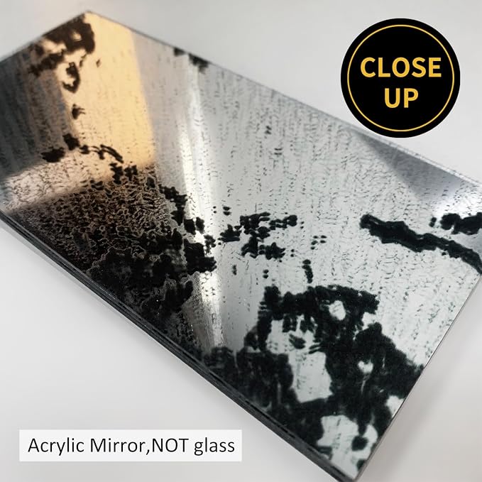 LiveInUrban 21PCS Foxed Silver Vintage Peel and Stick Mirror Effect Wall Decor, Distressed and Torn Stone Acrylic Wall Panel for Home Living Room Bedroom Office, 2.9"x5.9" - Image 6