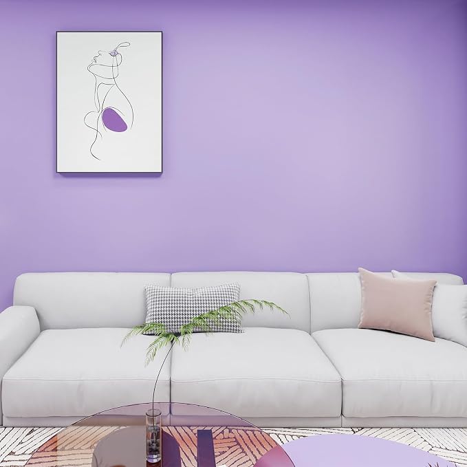 Purple Peel and Stick Wallpaper Solid Purple Contact Paper A Set of 23.6"x472" Matte Self Adhesive Waterproof Vinyl Roll for Wall Coverings,Cabinets,Countertops,Bedroom,Kitchen - Image 4