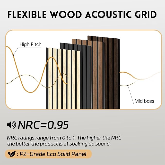 RITOLLO 4 Pack Wood Panels for Wall, 90.55"×12.6" Wood Slat Acoustic Panels for Wall, Soundproof Panels, 3D Fluted Panels for Interior Wall Decor (Natural Oak) - Image 3