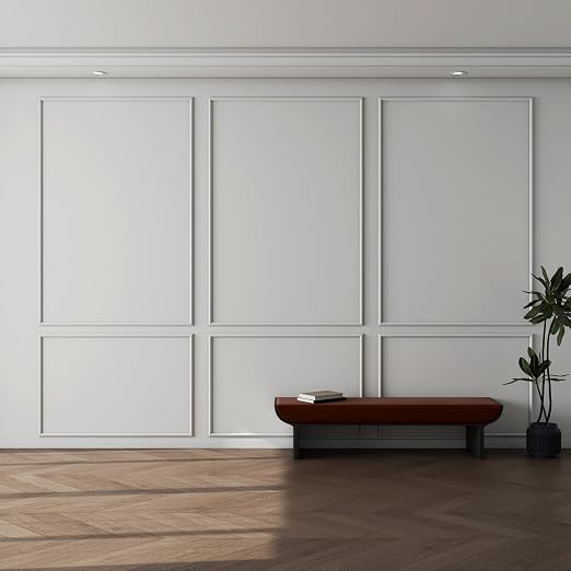 Pangda 6set Peel and Stick Wall Molding Kit 3D Premade, 39x63in | Accent Wall Moulding Kit, Wainscoting Panel, for Interior Decor, Ready to Assemble, Peel and Stick, Wainscoting Accent Panel - Image 4