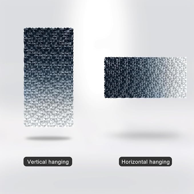 LIUZEYUE Oversized Wood Block Wall Art, Dramatic Tonal Texture | modern wall sculpture; graphite and silver gray, hand-finished color; corporate lobby visual wall anchor; 39.4 x 78.7 in - Image 5