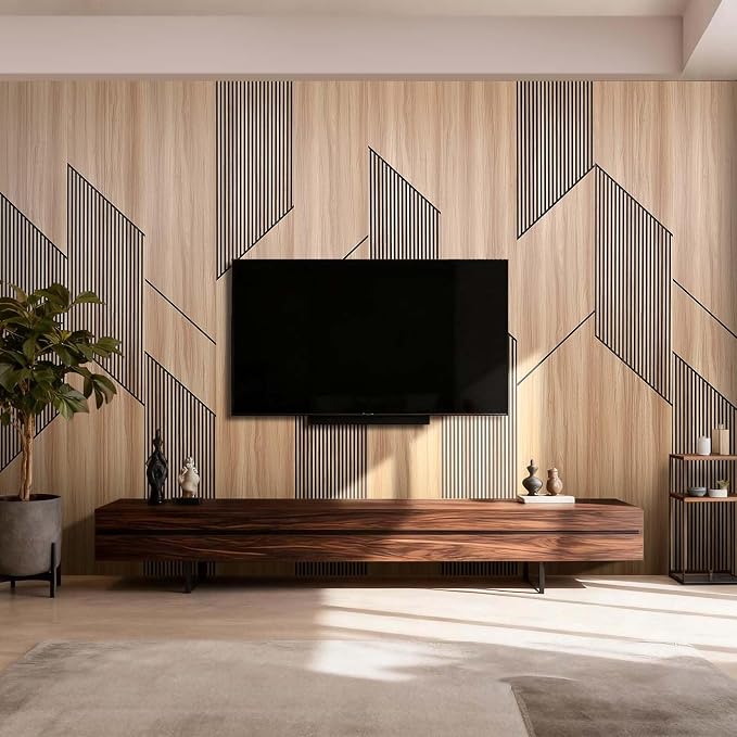8-Pack Teak Wood Grain 3D Wall Panels with Adhesive, Peel and Stick PVC Wall Tiles for Accent Wall, Covers 82.15 Sq Ft for Luxury Living Room & Bedroom Decor - Image 3