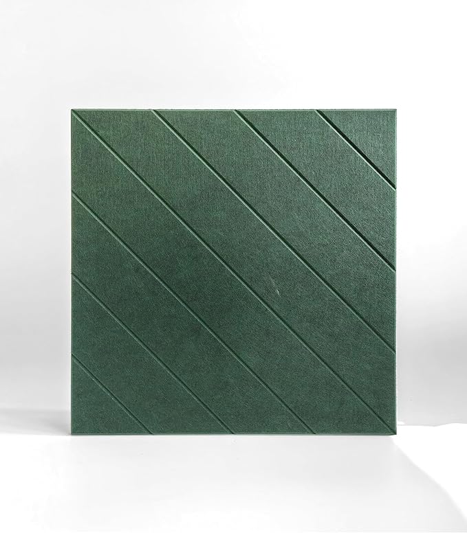 21.65" Large Square Acoustic Panels 4-Pack - Sound Absorbing Wall Panels, Noise Reducing Soundproof Decorative Felt Tiles for Home Office, Studio, Living Room -Aurora Green - Image 4