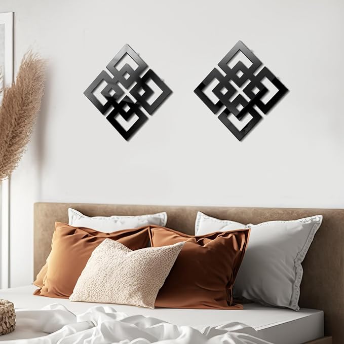 Weysat 2 Pieces Silver Mirrored Wall Decor 11.8 x 11.8, Black, Mirrored - Image 7
