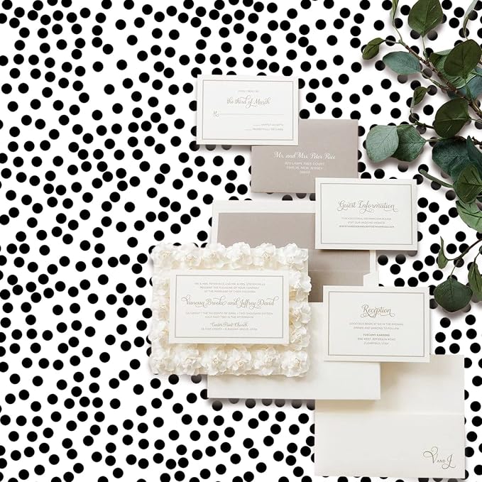 Black and White Polka-Dot Contact Paper Self-Adhesive Contact Paper Moire Dot Peel and Stick Wallpaper Decorative Spots for Walls Nurseryls A Set of 17.3"x1200" - Image 7