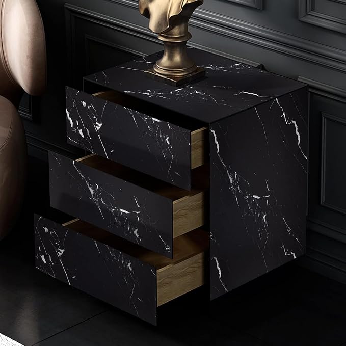 Marble Contact Paper Black Peel and Stick Wallpaper for Kitchen Countertop | 17.71" x 78.7" Black/White Thicken Self Adhesive Black Wallpaper for Countertops Cabinets Decorative Easy to Remove Upgrade - Image 8