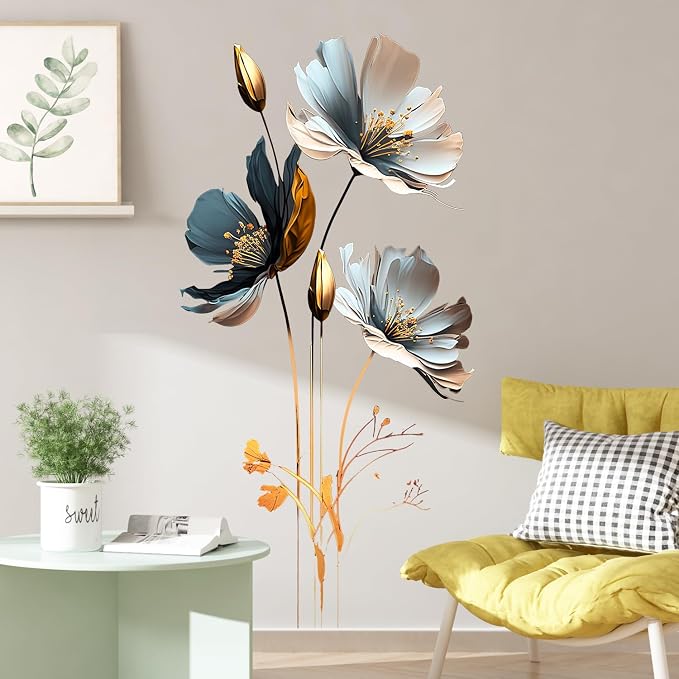New Chinese Style Relief Lotus Wall Decal 3D Floral Wall Sticker DIY Removable Peel and Stick Wall Art Mural for Living Room Bedroom Porch Sofa Background Board Furniture Decoration - Image 4