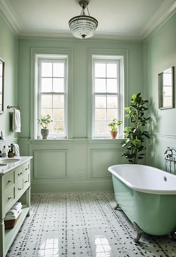 Dimoon 236''x23.6'' Green Peel and Stick Wallpaper Contact Paper Modern Self Adhesive Wall Paper Removable Renter Friendly Textured Solid Color Shelf Cabinet Vinyl Roll (236''x23.6'',Light Green) - Image 5
