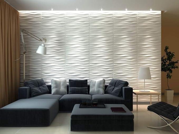 Art3d 31.5"x24.6" (Pack of 6) Wall Panel Plant Fiber, White - Image 2