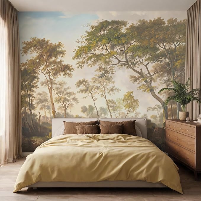 PYFFYP-Vintage Jungle Peel and Stick Wallpaper Green Forest murals - Image 2