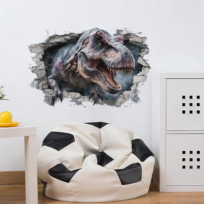 Tyrannosaurus Rex Wall Decals Stickers, Realistic Dinosaur Wall Art Peel and Stick, Removable Vinyl Wall Decor for Bedroom, Living Room, Office, Home Decoration - Image 3