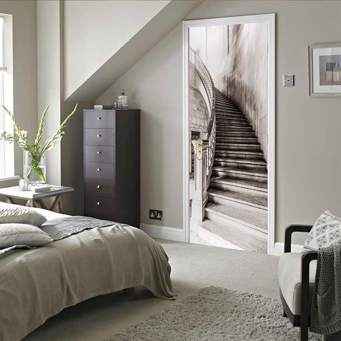 TUOKING Door Sticker,Peel and Stick Removable Vinyl Door Decals | Wallpaper Waterproof Self-Adhesive Mural for Home Decor,Wall Covers Poster,30.3" W x 78.7" L, Set of 2 Sheets - Image 3