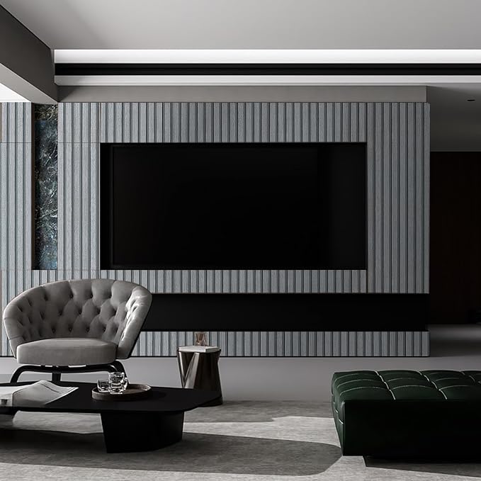 Gray Wood Slat Peel and Stick Wallpaper - 23.6"x120" Textured Faux Wood Self-Adhesive, Waterproof Removable Wall Panel for Bedroom, Living Room, Office - Easy Install - Image 3