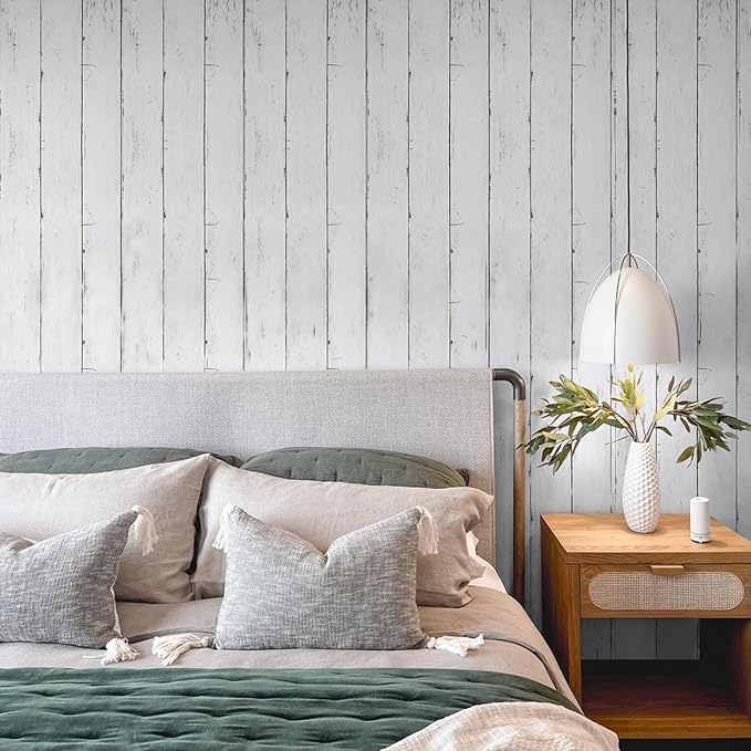 Shiplap Peel and Stick Wallpaper, Contact Paper for Classroom Home Decor | 17.7"x275" Removable Self-Adhesive White Wood Plank Film, Farmhouse Decor for Bulletin Board Desk Cabinet & Home Renovation - Image 7