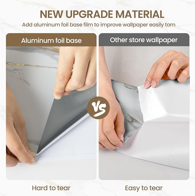 Marble Contact Paper Gold Peel and Stick Wallpaper for Kitchen Countertop | 17.7" x 78.7" Glossy White Granite Removable Wall Paper for Kitchen Countertop Cabinet Furniture - Image 2